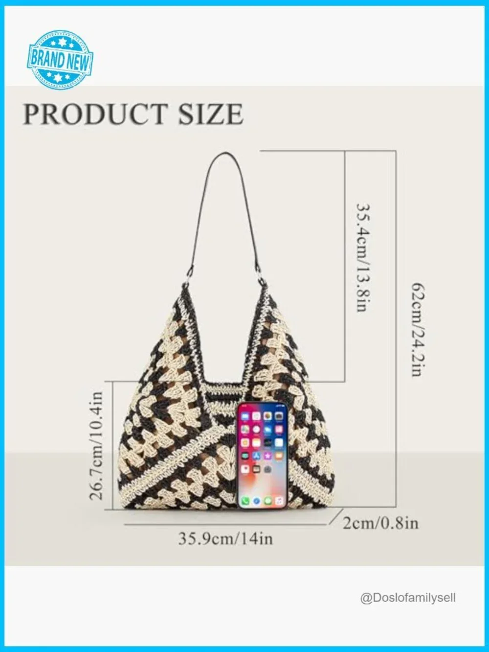 Straw Hobo Bag Large Capacity Woven Beach Tote Summer Vintage Crochet Shoulder